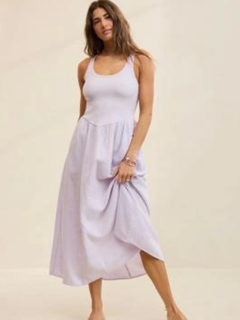 American Eagle Outfitters White Scoop Neck Maxi Dress